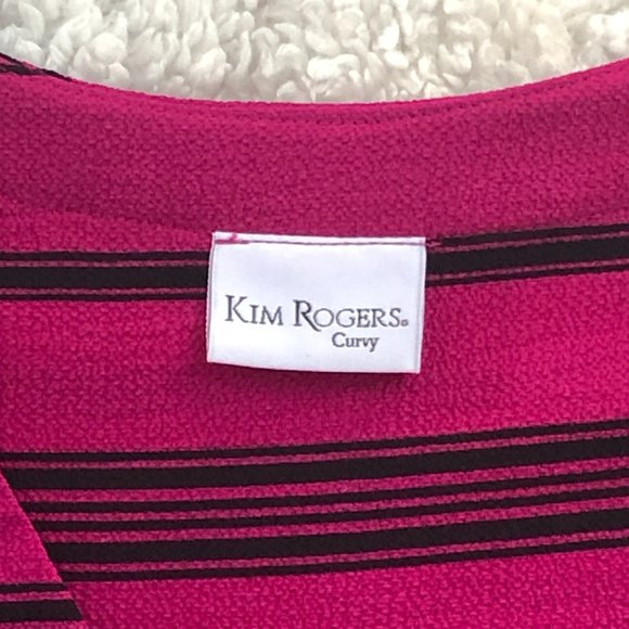 Kim Rogers Curvy, Long Sleeve Blouse V-Neck  Women's  Zip Front,  Size 2XL, - Picture 14 of 15